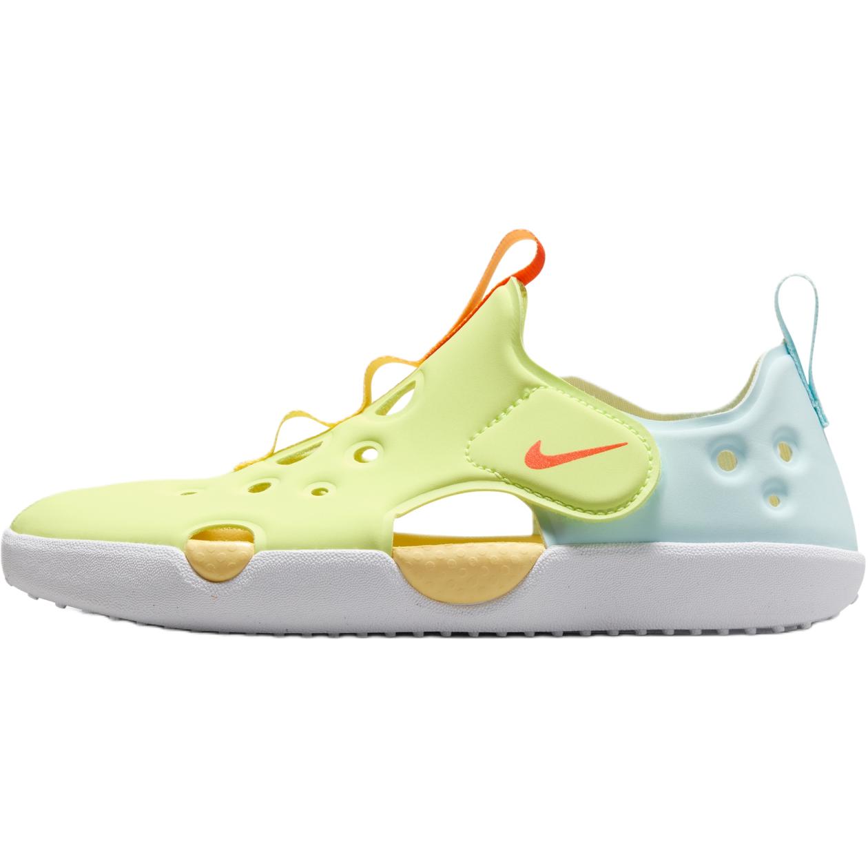 Nike Sunray Protect 4 Bequeme Vielseitige Rutschfeste Strapazierfähige Low-Top Sandalen Kinder Sandalen Gelb Blau IB8892-781 29.5