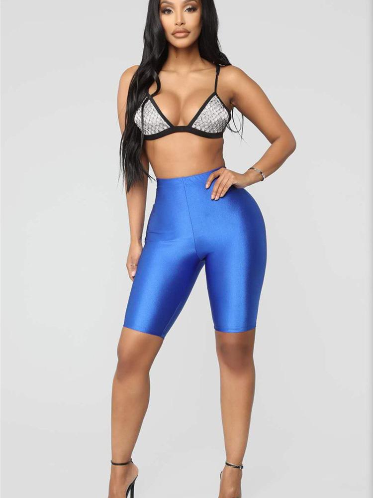 Frauen Radfahren Shorts Tanzen Gym Biker Schlank Aktive Sport Solide Sexy Dünne Neue Sommer XL blau
