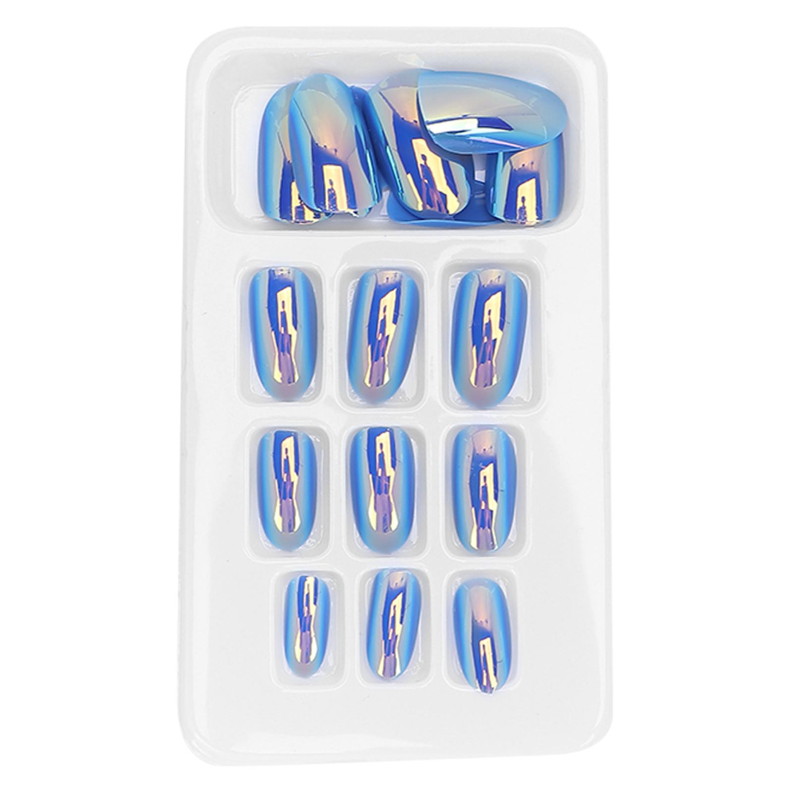 24 Stück künstliche Nägel, Sarg, lang, gefälschter Glitzer, französische Ballerina, künstliche Spitzen für Nagelstudios für Frauen