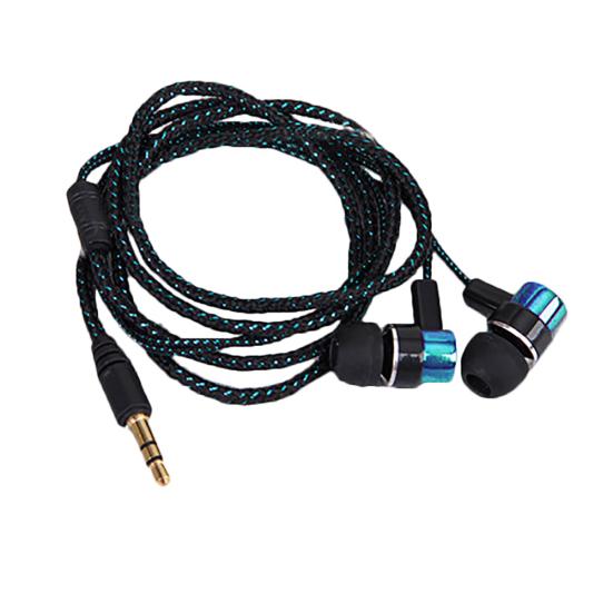 Bass Stereo In-Ear Kopfhörer Kabelgebundener Kopfhörer Ohrhörer Metall Headset für Telefon PC blau