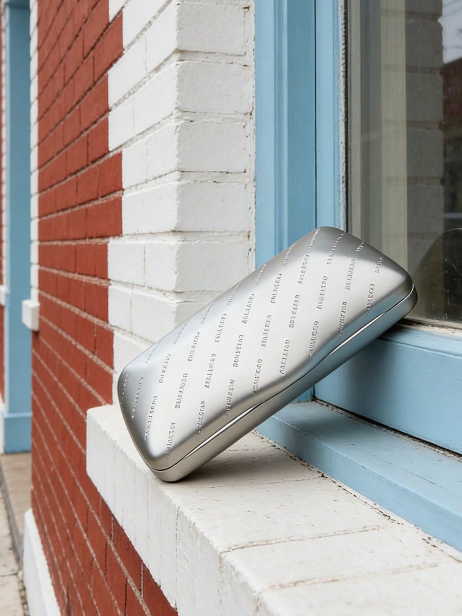 Balenciaga Sonnenbrillenetui - Hartschalen-Brillenhalter silber