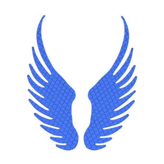 2 Stücke Autoaufkleber Reflektierende Wasserdichte Dekorative Universal Kreative Engelsflügel Auto Autokörperaufkleber blau