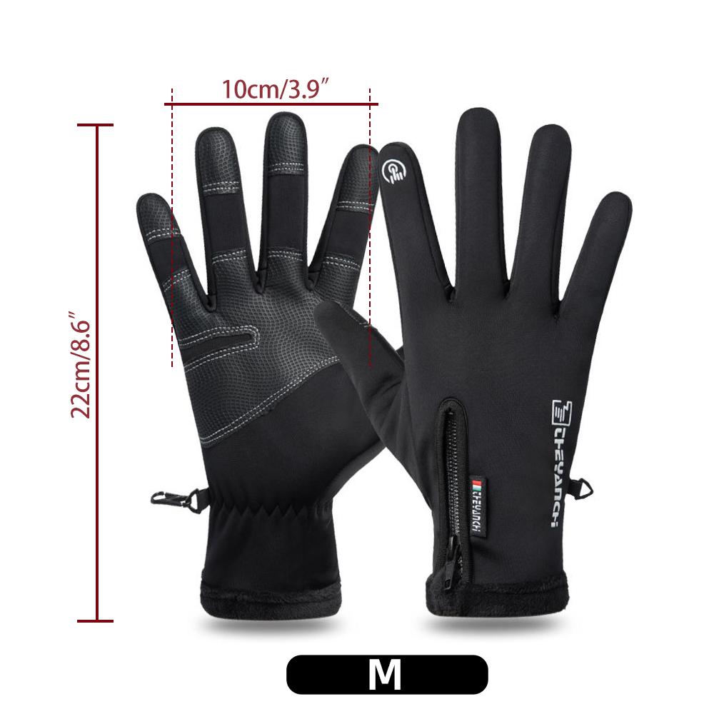 Motorrad Fahrrad Fahrrad Radfahren Handschuhe Winter Warme Handschuhe Wasserdicht Antirutsch Outdoor Sport Ski Bergsteigen Handschuhe Touchscreen M/L/XL/XXL Größe M schwarz
