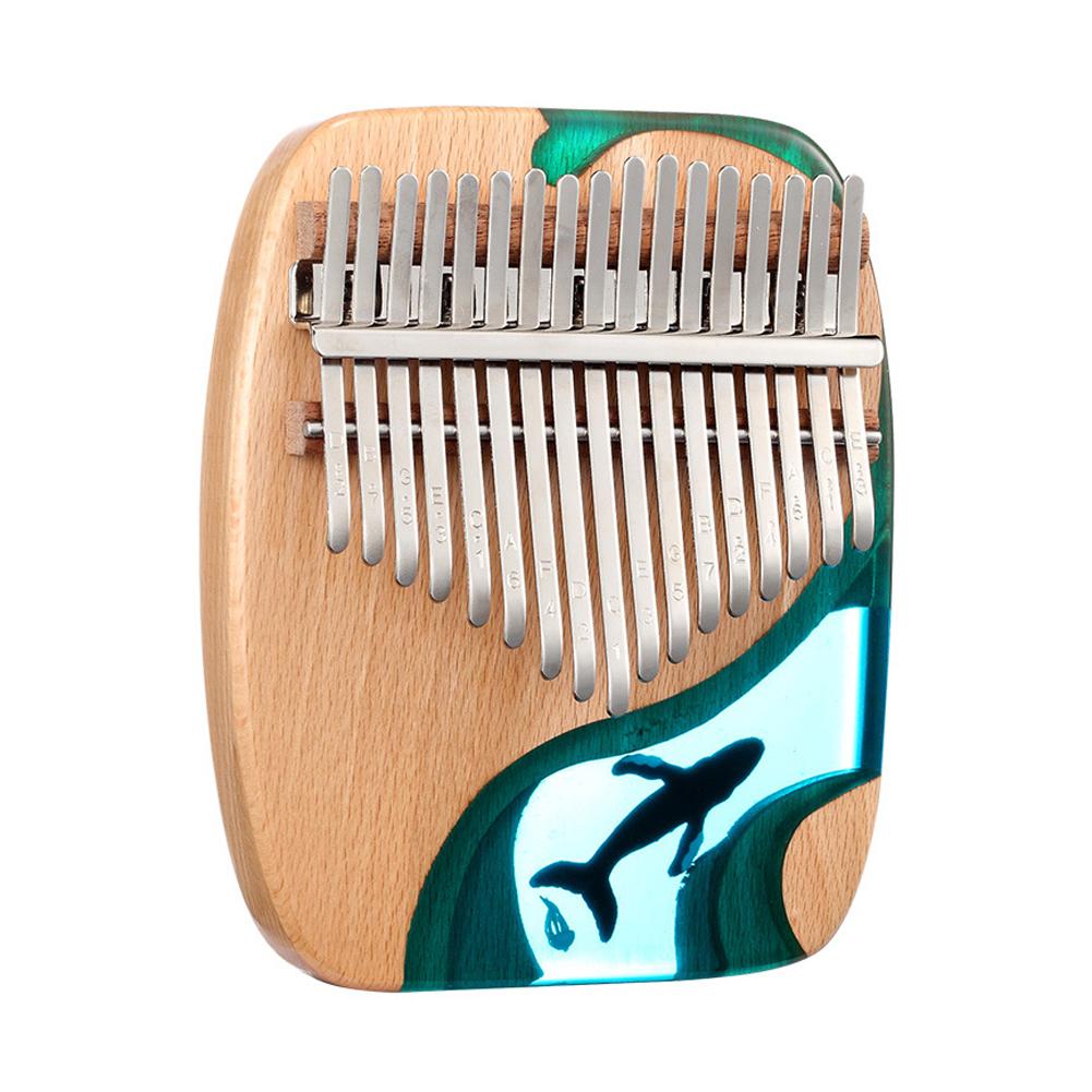 17 Tasten Buchenholz Kalimba Daumen Finger Klavier Mini Kalimba Tragbares Musikinstrument bunt