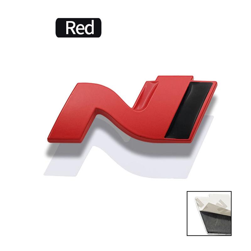 3D Metall N Emblem Grille Abzeichen Aufkleber Aufkleber für N LINE i30 i20 Sonata Accent Tucson Elantra IX35 Coolpad Azera Getz rot