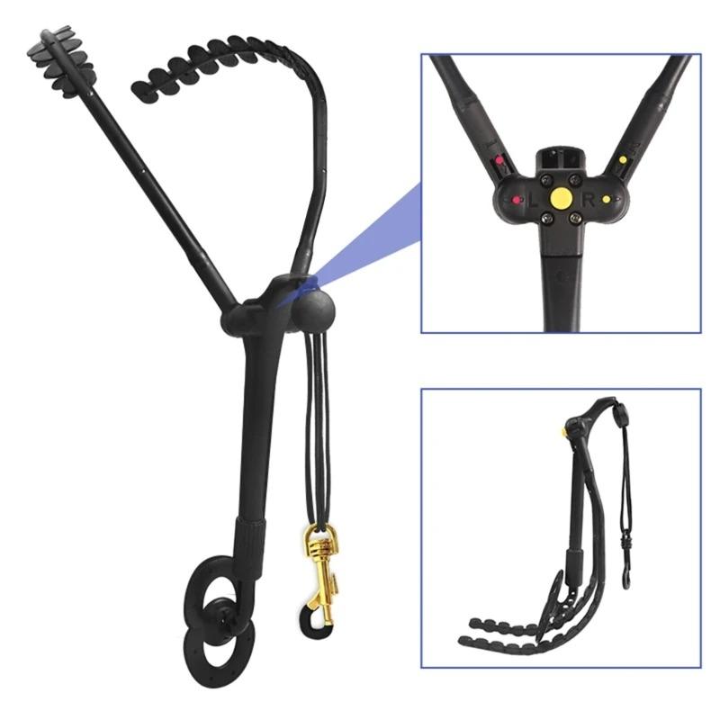 Verstellbarer Saxophon-Halsgurt Saxophon-Halsbereich Gurt Haken Saxophon-Schutz Halsbereich Lanyard Ideal für Alt-Saxophon Sopran-Saxophon gray