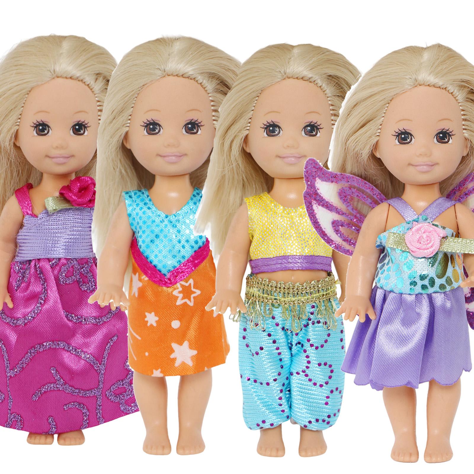 4-Zoll-Puppenkleidung, schöne Puppen-Outfits für Kelly-Puppenzubehör, Kleid, Shorts, Puppenhaus-Spielzeug
