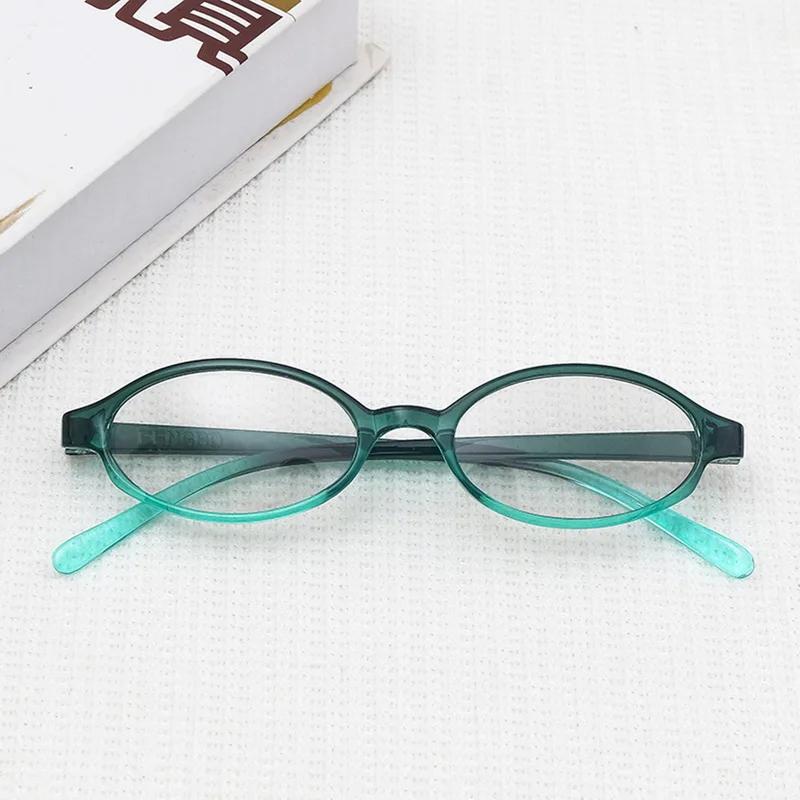 Retro-Brille mit kleinem Rahmen und ovaler Myopie-Brille, würzige Mädchen-Brille mit grünem Farbverlauf, personalisierte Anime-Brille mit konkaver Form und flacher Form -2.5 white