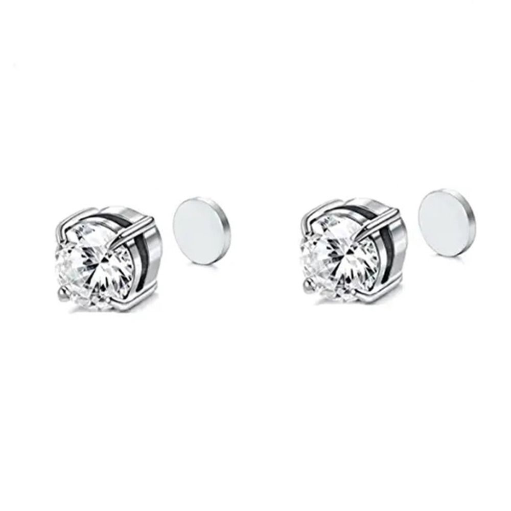 Clip-Ohrringe für Magnettherapie, Germanium, Lymph-Magnetotherapie-Ohrringe, Lymphdrainage-Ohrstecker 8mm silber