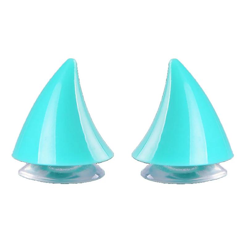 2 Stücke Motorradhelm Niedliche Ecke Gummihorn Dekoration Motocross Vollgesichts Offroad Helm Dekoration Moto Autozubehör blau