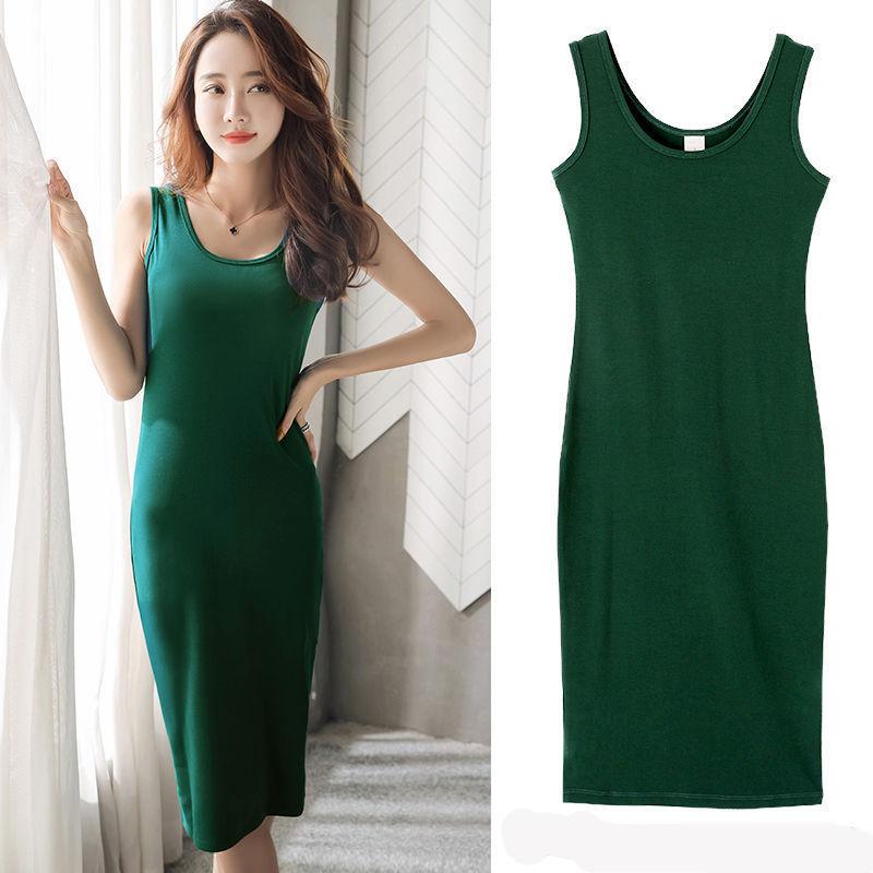 Westen-Basis-Kleid, Langes Neckholder-Kleid, Damenkleid Übergröße, Kleidung für mollige Mädchen, Sommer-Studenten-Basis-Kleid XXL dunkelgrüne
