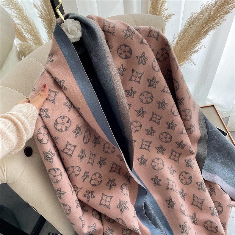 Leichter Luxus High-End Klimaanlagen-Schal mit Damen-Imitationskaschmir-Jacquard-Schal, vielseitiger Fransen-Warmschal 190 gray