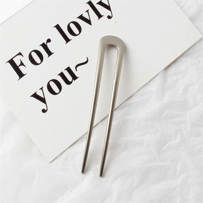 U-förmige Haarnadel Eisen Platte Haar Werkzeug Haar Styling Werkzeug Haarnadel Mode Platte Haar Kopf Schmuck Haarnadel 1pc silber