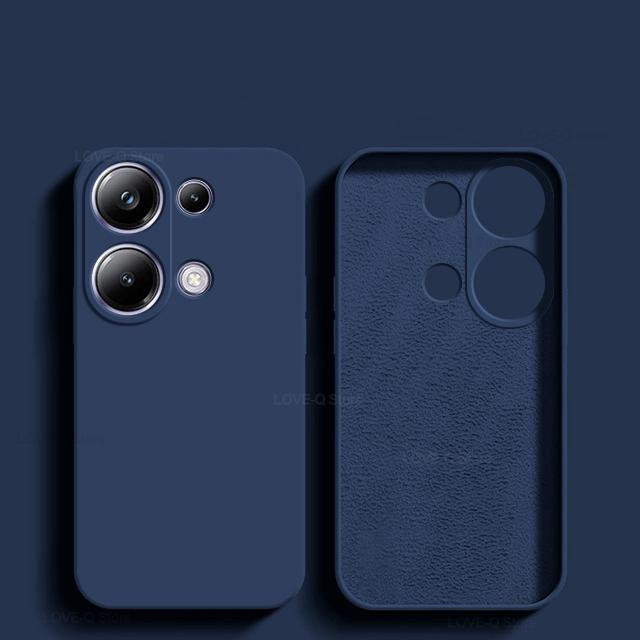 Für Poco M6 PocoM6 Pro Hülle Flüssigsilikon Kameraobjektivschutz Handyhüllen Für Xiaomi Poco M6 M 6 Pro M6Pro PocoM6 Pro Weiche Hülle Poco M6 Pro 4G blau