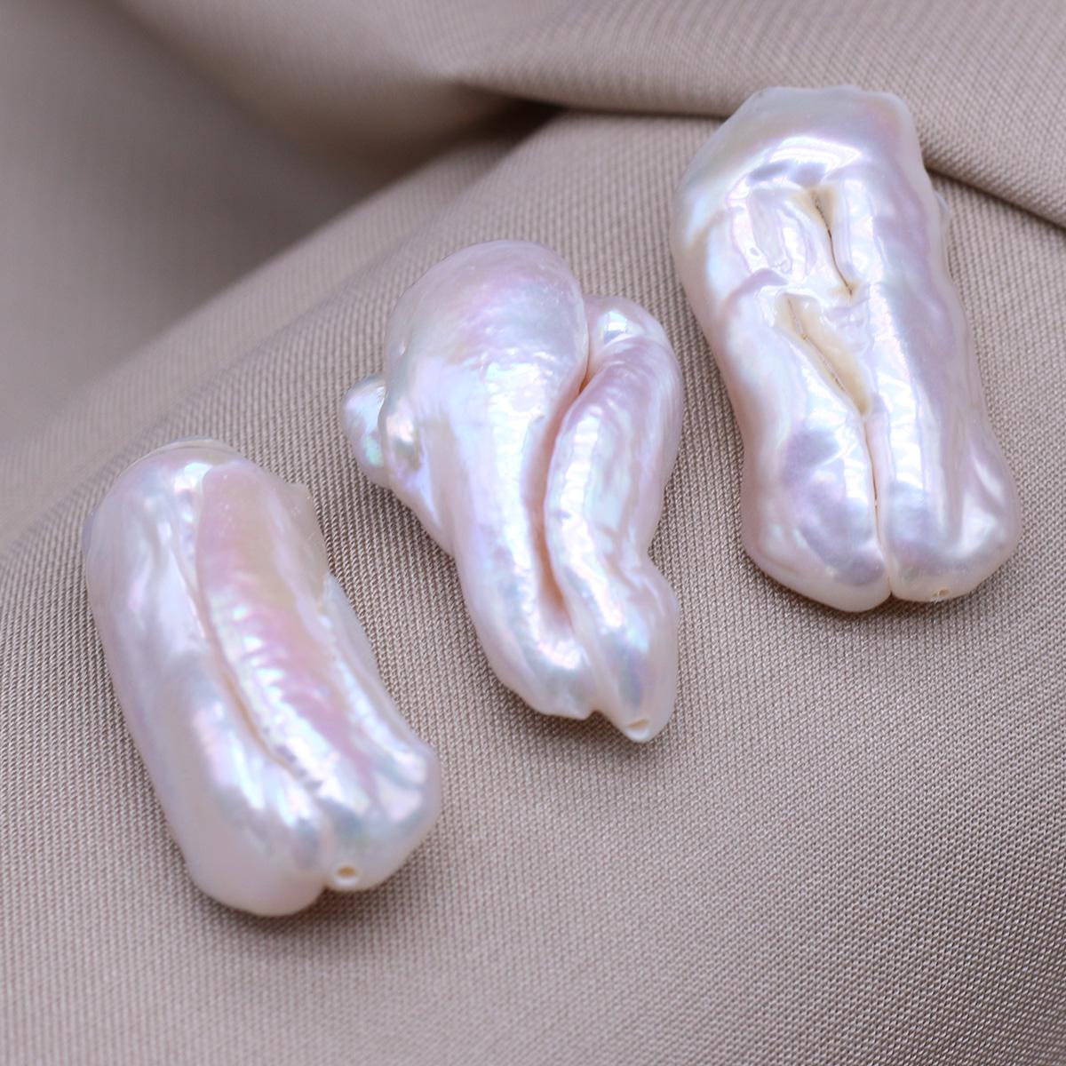 3 Stück natürliche Süßwasserperlen, unregelmäßige lose Perlen für Schmuckherstellung, DIY-Halskette, Armband, Ohrringe, Zubehör 3Pcs/13×20-15×25mm
