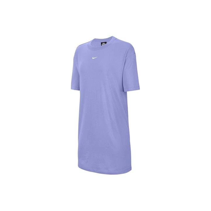 Nike Bestickter Logo-Print Sportlich Lässig Bequem Weich Kurzarmkleid Damenkleider Helllila CJ2242-569 M