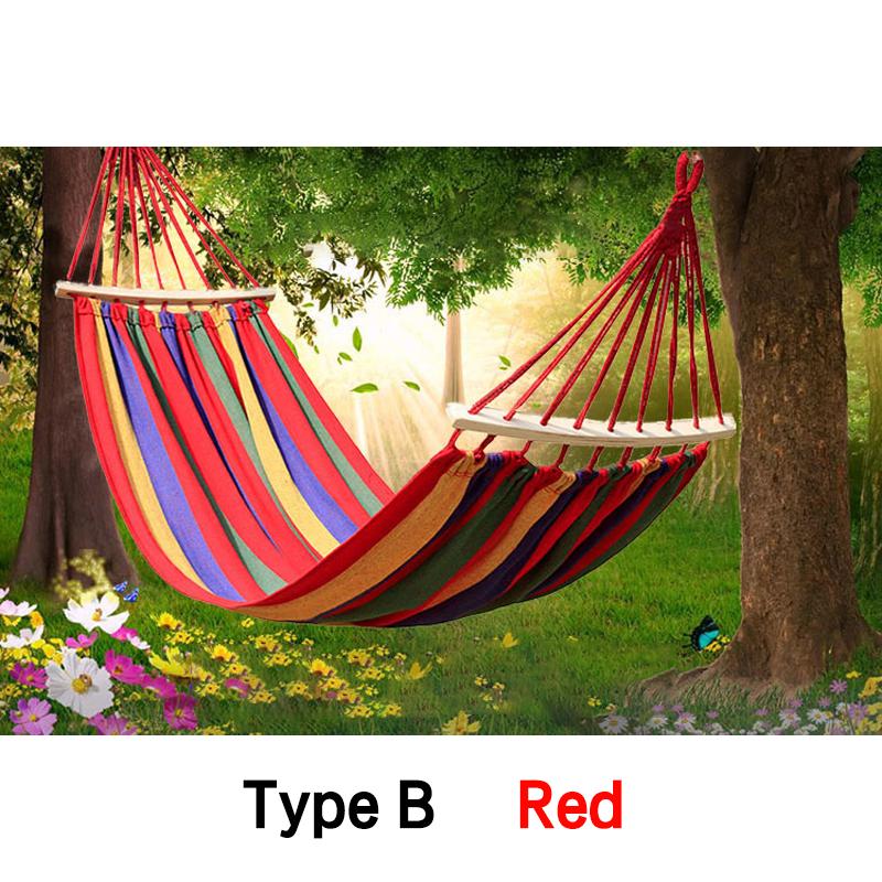 Garten Leinwand Hängematte Camping Schlaf Hamack Hamock Schaukel Hängesessel Hamack Type B & 190X80cm rot