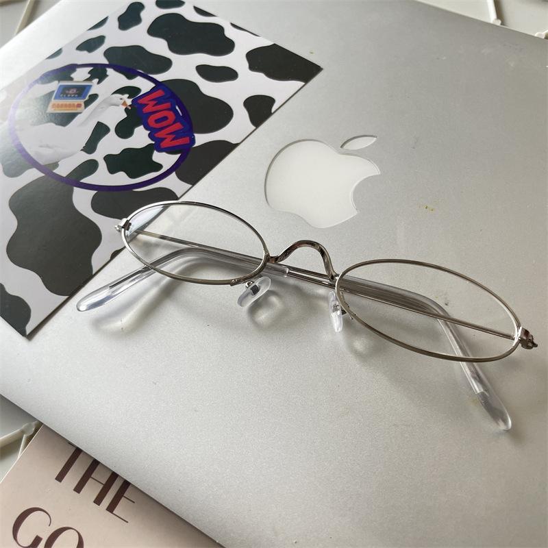 Japanische Harajuku Legierung Ovale Brille Gold Silber Legierung Quadratische Brille Sehpflege Anti-Blaulicht Brillenrahmen Für Damen Für Herren