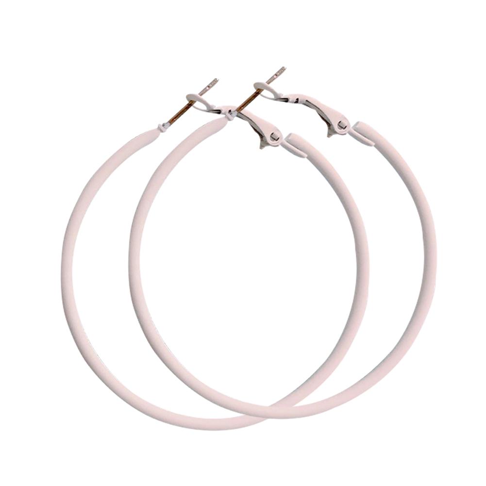 Bluelans Ohrringe, Creolen, Farbe, großer Charme, Kreis, Damen-Ohrringe, Süßigkeiten, kreativer Party-Schmuck, Geschenke weiß