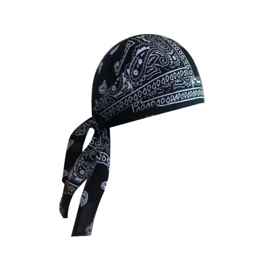 Erwachsene Männer Paisley Print Motorrad Wrap Biker Hut Bandana Kopftuch Schädel Kappe schwarz