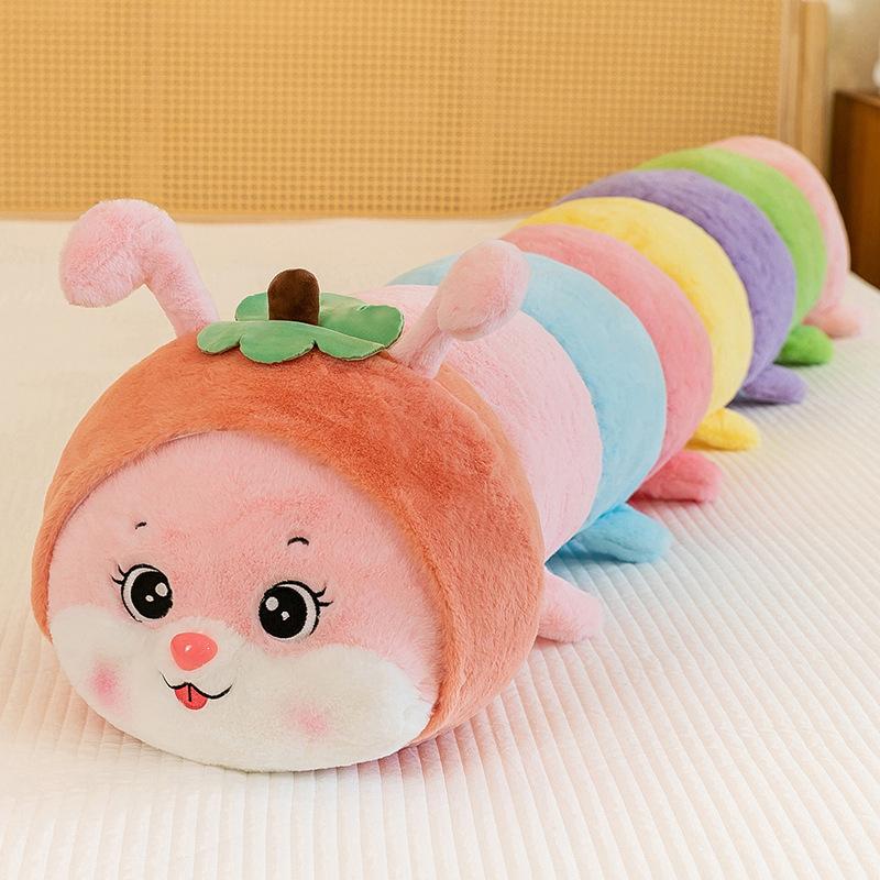 Süße Apfel Raupe lange Kissen Plüsch Spielzeug Kinder Begleiter Puppe Bein Kissen Puppe 70cm0.41kg