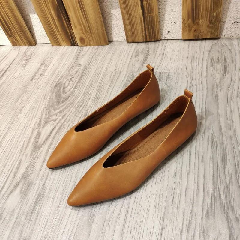 2024 neue Frühjahr Bequeme Dame Flache Schuhe Spitz Wohnungen Plus Größe Weibliche Frauen Schuhe Komfort Damen Schuhe 33 khaki