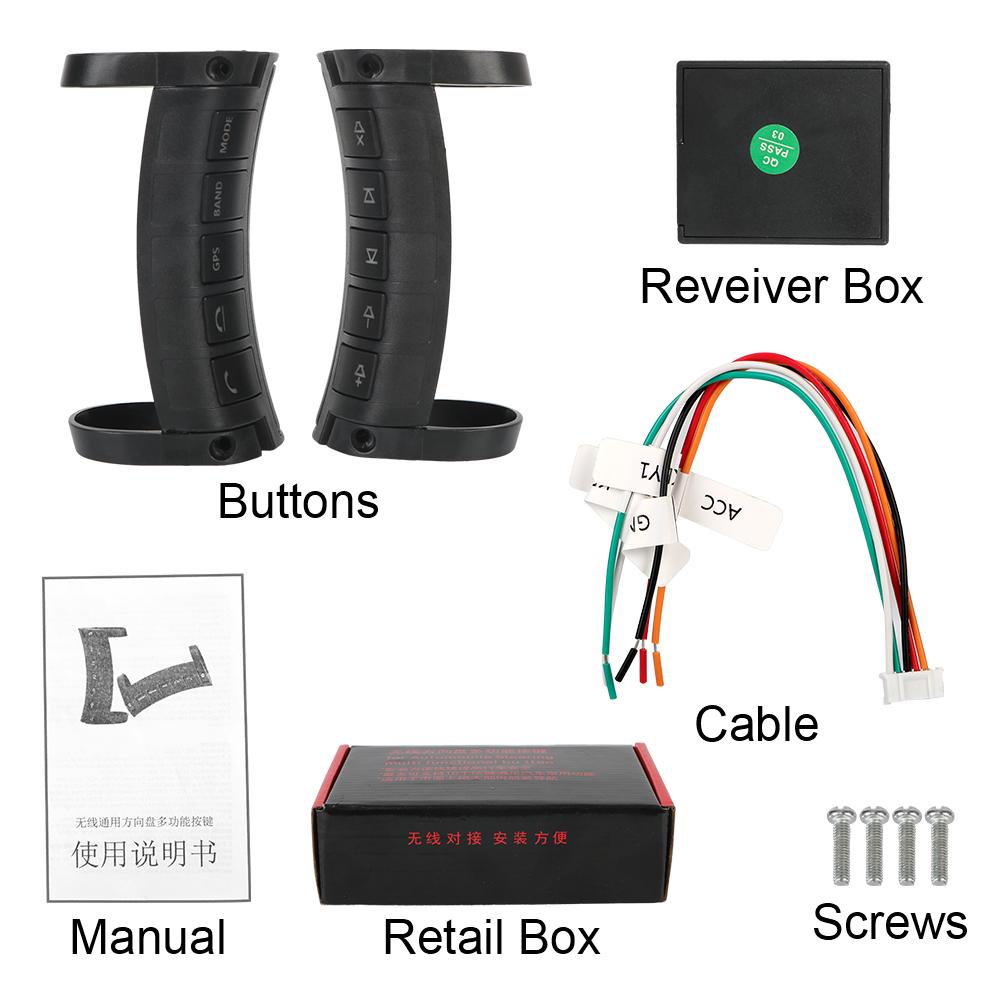 Drahtlose Steuertasten 10 Tasten Autozubehör Bluetooth für Autoradio DVD GPS Andriod Player LED-Hintergrundbeleuchtung Multifunktions