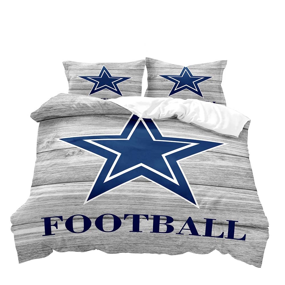 American Football Bettbezug-Set, Sport Bettwäsche-Set, Marineblaues Bettdeckenbezug-Set, Inspirierende Geschenke für Männer, Freund, Ehemann AU Double(180x210cm)