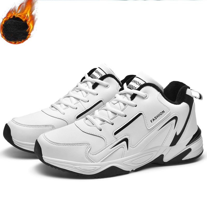 35–48 Herren, große Größe, sportlich, lässig, Gummi, weicher Boden, plus Samt, warm, für Herren und Damen, Jogging, Fitness, Leder, Basketballschuhe 35 weiß