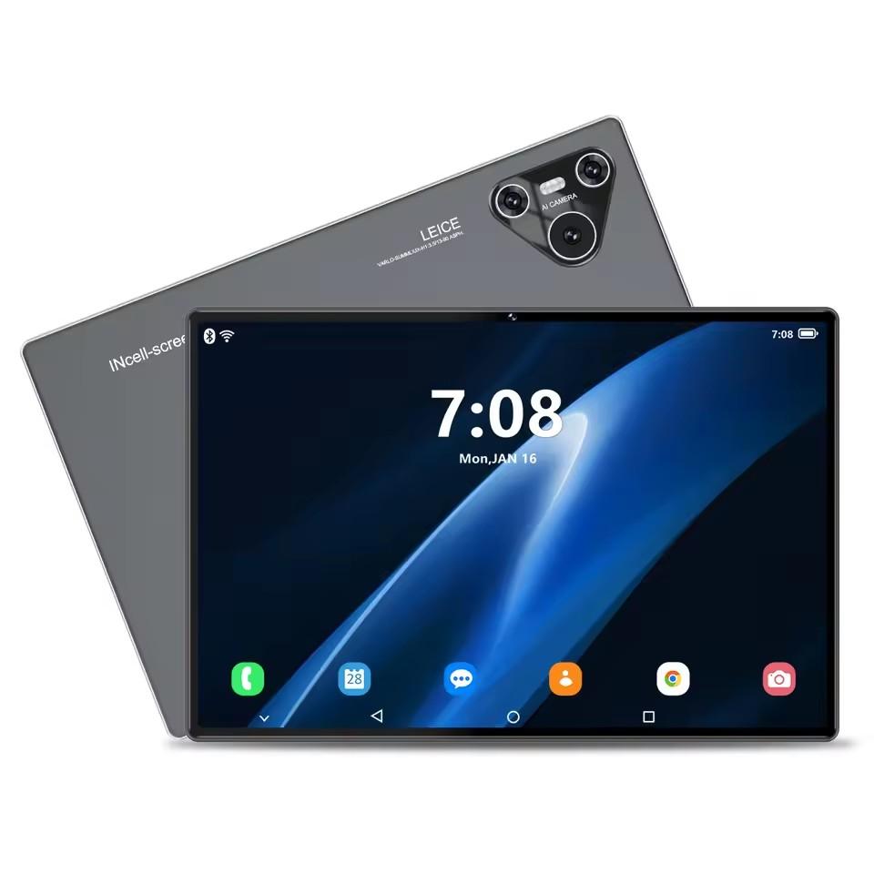 2025 Neues Tablet 4G WiFi Dual SIM 8GB 256GB Android 13 Tablet 10,1 Zoll 2MP+5.0MP Globale Version Tablet PC 10.1 schwarz