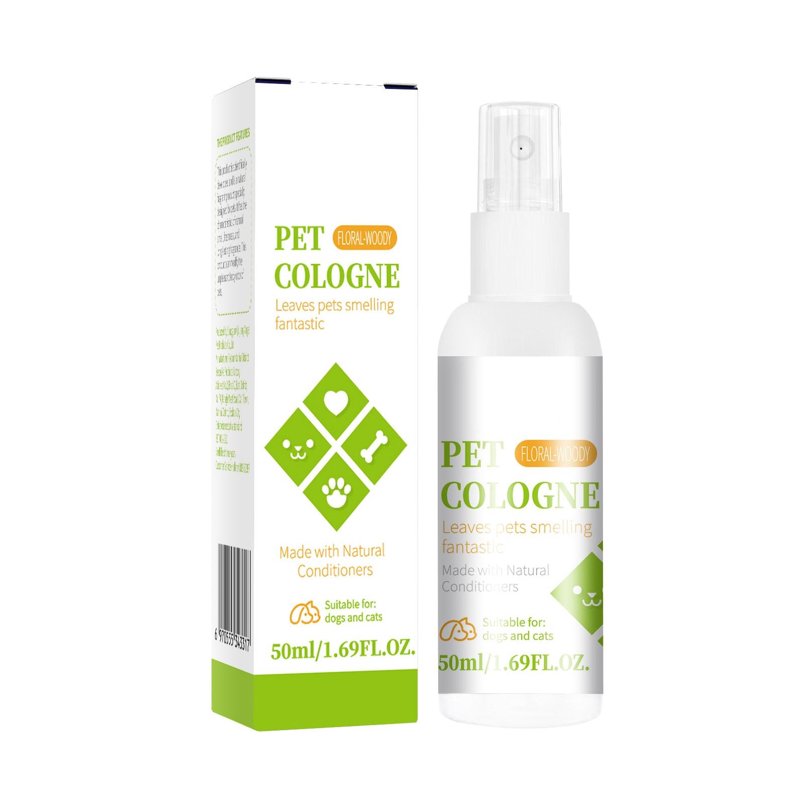 Spray für Hunde und Katzen, Pflege und Geruchsneutralisierung, Parfüm zur Geruchsentfernung bei Hunden, Parfüm zur Geruchsentfernung bei Katzen für alle Fellarten, 50 ml One Size weiß