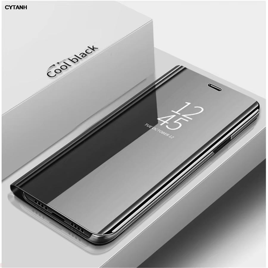 Luxus Spiegelflip-Hülle für Apple iPhone 17 16 15 14 13 12 11 Pro Max Leder Handyhülle für iPhone 16E Air XS Max XR X iPhone 7 8 Plus SE 2022 2020 iPhone 17 schwarz