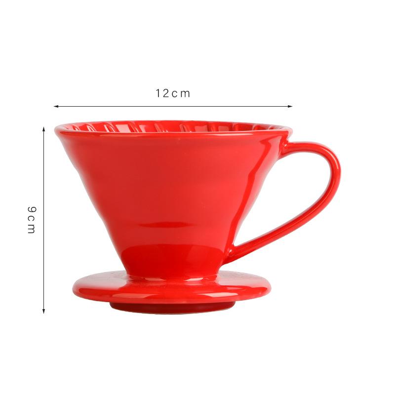 Keramik handgebrühter Kaffeefilterbecher V60 konisches Filtergewinde Tropfkaffeetasse kreatives Kaffeegerät rose rot