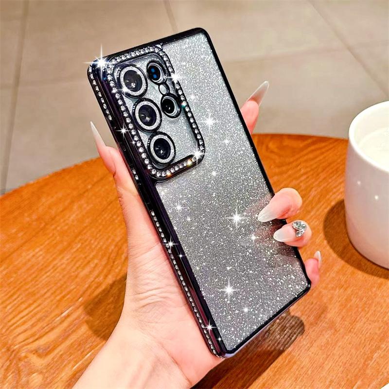 Glitzer Bling Hülle für Samsung Galaxy S25 Edge S23 Ultra S24 FE A56 A36 A26 A16 A55 A35 A25 A15 A54 A34 A14 Hülle iPhone 16 15 Pro Max 14 Plus 13 12 Samsung Galaxy A56 schwarz