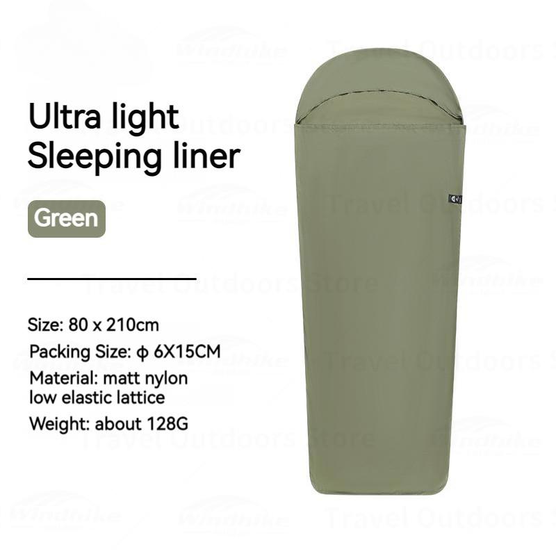 Thermischer Schlafsack-Innenschlafsack Mini Sommer Mumien-Schlafsackeinsatz Samtfutter im Mumien-Schlafsack Ultraleicht grün