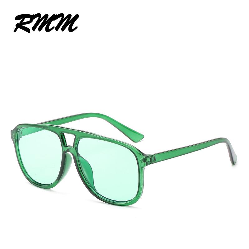Unisex-Sonnenbrille mit großem Rahmen, quadratische Sonnenbrille, euramerican, doppelter Nasensteg, transparente Brille für grün