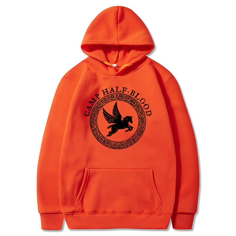 Camp Half Blood Hoodie Percy Jackson und Olympian Sweatshirt Vintage Camp Half-Blood Hoodies Chronicles Branches Fans Tops L orange