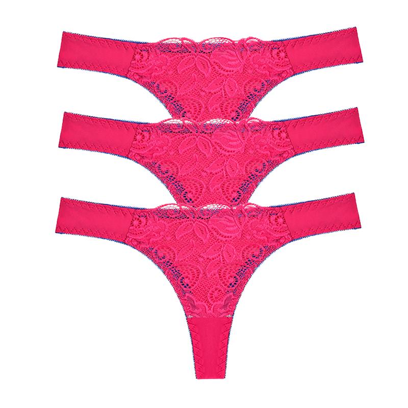 Julexy 3 Stück aushöhlen Damen Höschen G String Tangas Damen Tanga Höschen Sexy Slips Damen Unterwäsche S rot