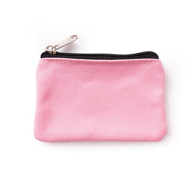 Einfarbig Leinwand Baumwolle Münze Brieftasche Tasche DIY Plain Zipper Münze Schlüssel Tasche Geld Tasche Reine Frauen Männer Geldbörse kleine Kind Tasche