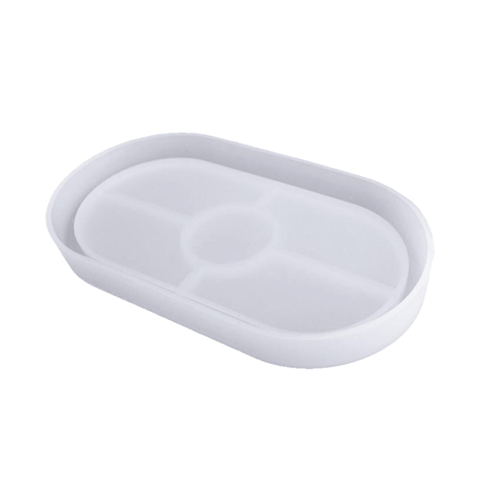 DIY Tablett Form Oval Silikon Untersetzer Form Harz Gießen Schmuck Platte Herstellung Formen Schmuck Lagerung weiß