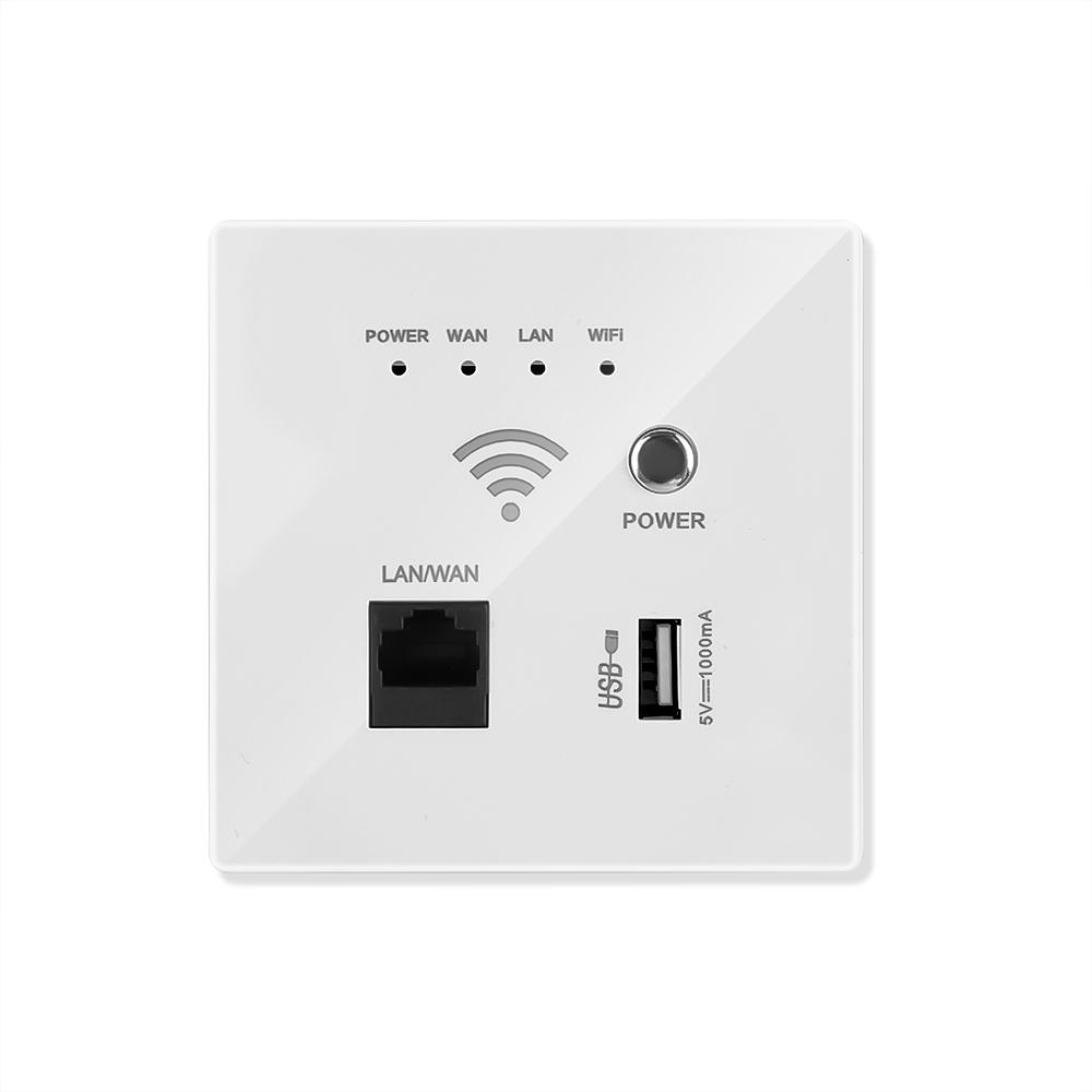 300Mbps Wireless WiFi Buchse 220V Smart Wireless Panel 2,4 Ghz Wireless WiFi Router Wand Embedded Router Panel USB Buchse RJ45