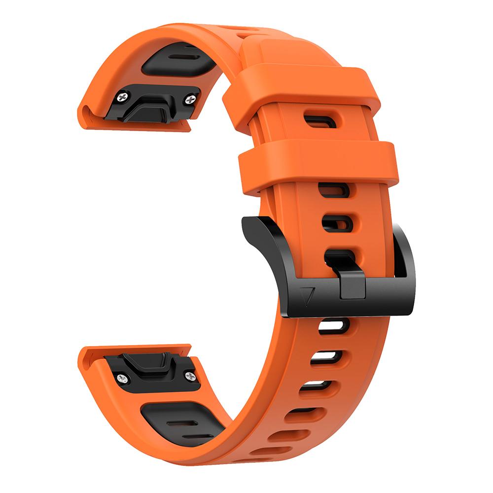 22mm 26mm Silikonarmband für Garmin Fenix 7 7X 6 6X 5 5X Quick Fit Armband für Garmin Fenix 3/3 HR/3 Sapphire Smart Watch Band 26mm (For Fenix 7X 6X 5X) orange/schwarz