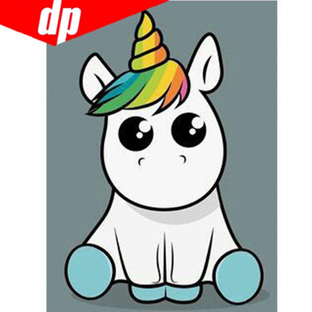 DIY Diamant-Gemälde, Cartoon-Einhorn, handgefertigte Diamant-Gemälde, Diamant-Stickerei, Kreuzstich 20X30