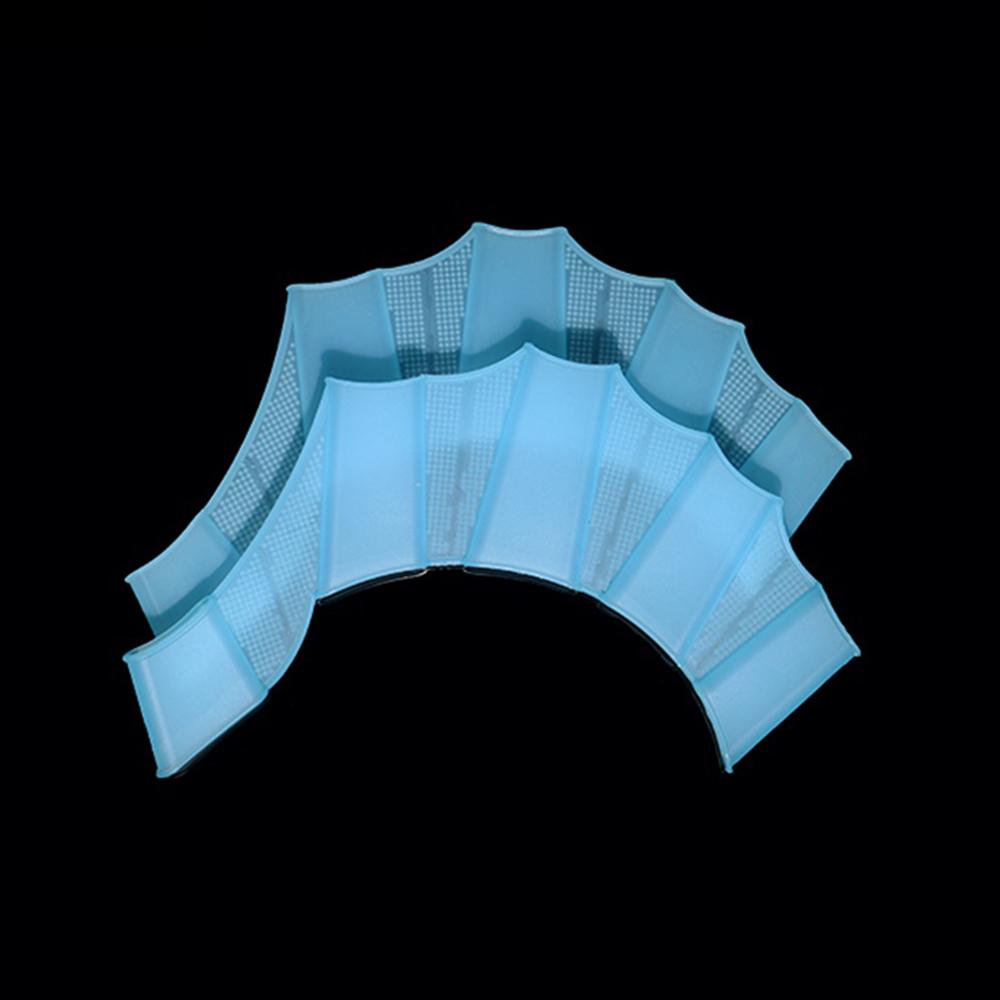 Silikon-Schwimmflossen, Flipper, für Männer und Frauen, Schwimmbecken, Sport, professionelles Training, Finger, Hand, Schwimmhäute, Handschuhe, Paddelausrüstung M blau