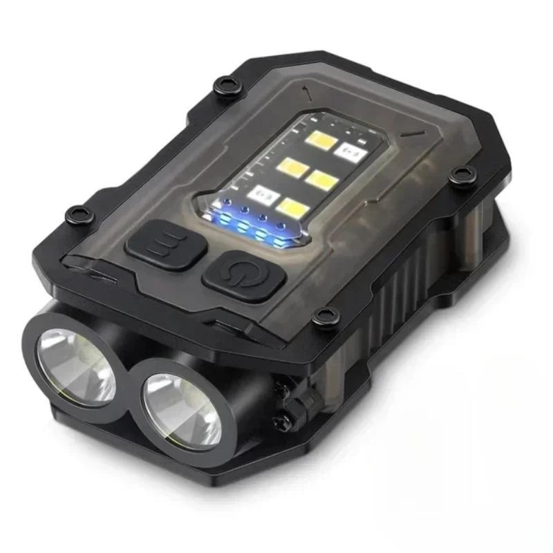 Mini Tragbare LED COB Taschenlampe Verstellbare Drehbare Magnetische Taschenlampe USB Wiederaufladbare Outdoor Taschenlampe Camping Notlaterne B-black(8 modes)