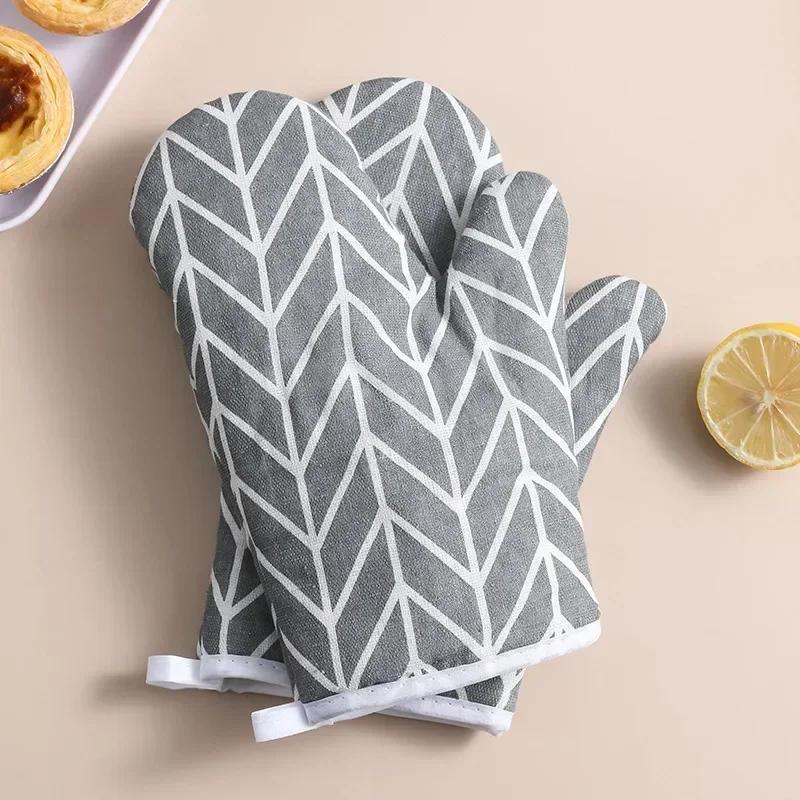 2 stücke Wärme-isolierende Handschuhe Anti-verbrühen Mikrowelle Handschuhe Hohe Temperatur Beständig Küche Backofen Handschuhe cozinha utensilio gray