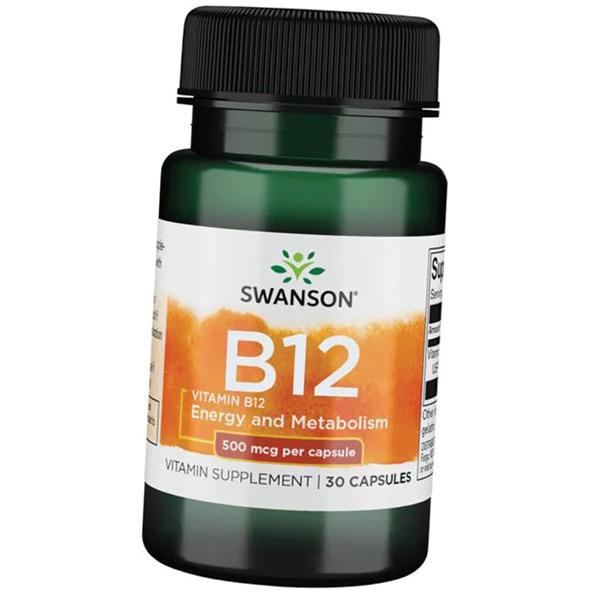 Vitamin B12, Cyanocobalamin, Vitamin B-12 500, Swanson 250 Kapseln (36280065) 30caps