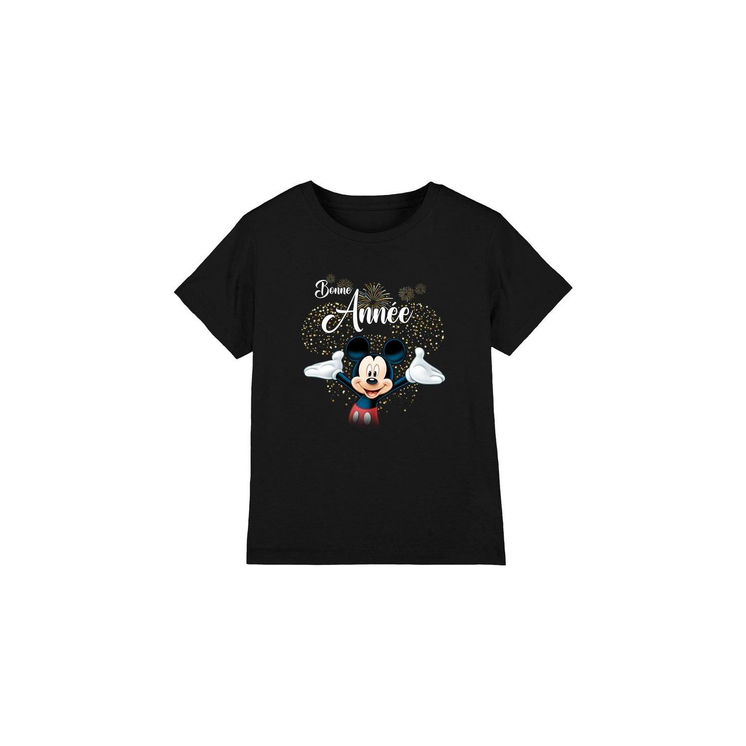 Disney Kinder/Kinder Französisch Mickey Mouse Feuerwerk Neujahr T-Shirt 5-6 Years schwarz