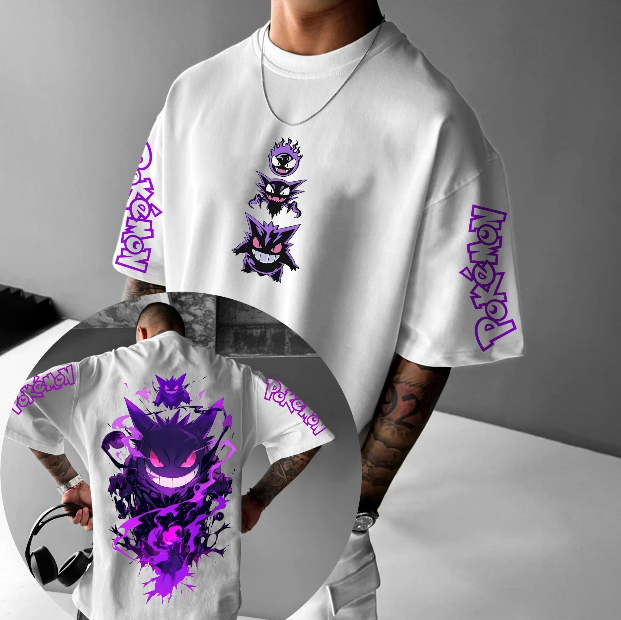 Pokémon Animations-Derivate Gengar Druck Herren und Damen Sommer Mode Street T-Shirt Hoodie Shorts und Jogginghosen S