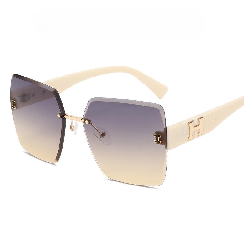 Mode Neue Sonnenbrille mit großem Rahmen Buchstabe H Outdoor-Sonnenbrille Persönlichkeit Online Promi-Straßen-Sonnenbrille UV400